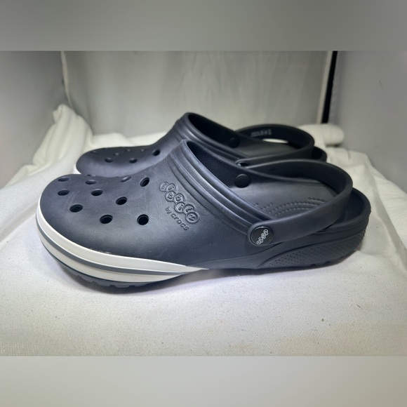 PreOwned Jibbitz Crocs Black Kilby Clogs Slip On  Men's 10 - Picture 1 of 6